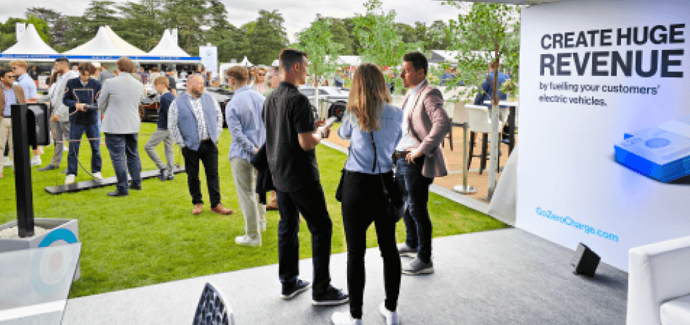 Salon Privé- people talking at our stand